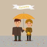 Young couple in autumn clothes