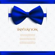 Invitation decorative card template with blue bow