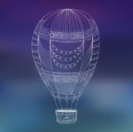 Hot air balloon line drawing