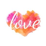 Beautiful watercolor heart Vector N2