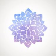 Watercolor lotus flower blue and violet