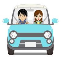 Couple Car Driving - Front view