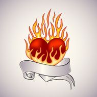 Tattoo of a flaming heart