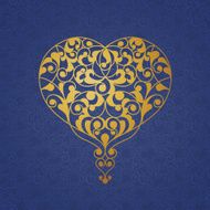 Ornate golden vector heart in Eastern style