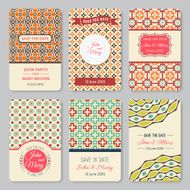 Set of perfect wedding templates with pattern theme