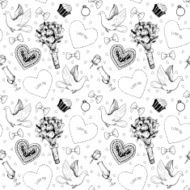Hand drawn love symbols N51