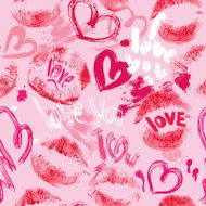 Seamless pattern with lips Valentines Day Background