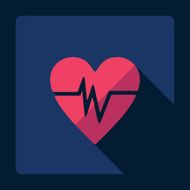 Flat modern design with shadow heart N2
