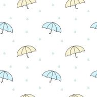 cute pastel cartoon umbrellas seamless pattern illustration