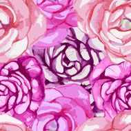 Elegant Watercolor Seamless Pattern with Beautiful Roses