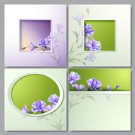 Spring flowers invitation template card N44