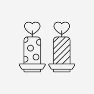 valentine&#039;s day candle line icon N4