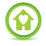 Green Love house icon
