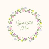 Vector floral frame with colorful tiny flowers