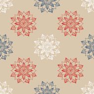 Seamless pattern with hand-drawn abstract flowers N15
