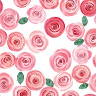 cute hand drawn watercolor roses seamless pattern vector illustration N6