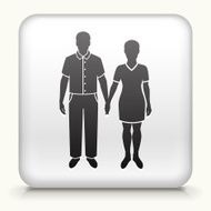 Square Button with Couple Holding Hands N2