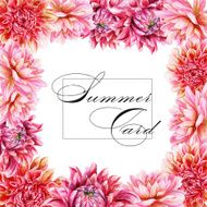 Greeting card with red dahlia N2