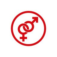 Male and female symbols combination vector icon isolated N2