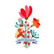 Cute floral bouquets in vintage style N9