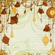 Antique background with tea party theme N2