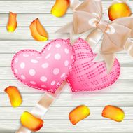Valentines Day toys on wooden plates EPS 10 N4