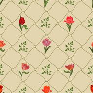 Elegant vector repeating pattern with tulips