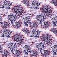 Seamless pattern with lilac dahlia
