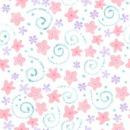 little cute watercolor flowers seamless pattern N7