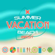 Set of summer beach icons