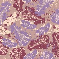 Colorful vector background of Tower Eiffel N4