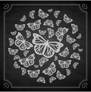 Vintage Chalk Butterfly Circle