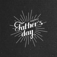 handwritten Happy Fathers Day retro label with light rays N2