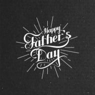 handwritten Happy Fathers Day retro label with light rays N3