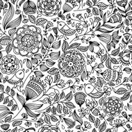 Pattern with flower and birds N7
