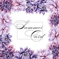 Greeting card with lilac dahlia