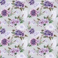 Seamless pattern with lilac dahlia N2