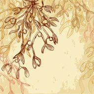 Mistletoe Christmas grungy card N2