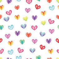 Watercolor hearts seamless pattern N5