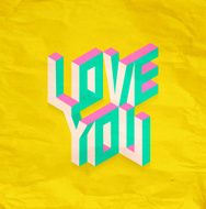 Isometric Love You quote background