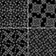 Textile Floral seamless Pattern Silhouette of flowers vector background N4