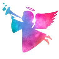 watercolor silhouette of an angel N2