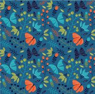 Seamless pattern made of flowers and butterflies