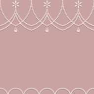 Seamless pearl ornament on a pink background
