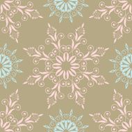 Beautiful floral pattern in vintage colours with blue and pink
