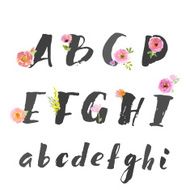 Hand drawn letters written with brush pen N2