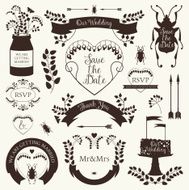 Graphic set in retro style and pastel colors N5