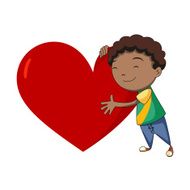 Boy hugging heart N2