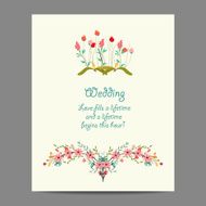 Wedding invitation cards with floral elements N5