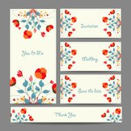 invitation or wedding card with abstract floral background